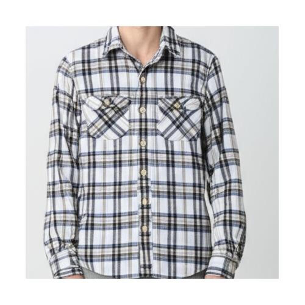 American Eagle Flannel Shirt Mens Size S Blue Plaid Long Sleeve Classic